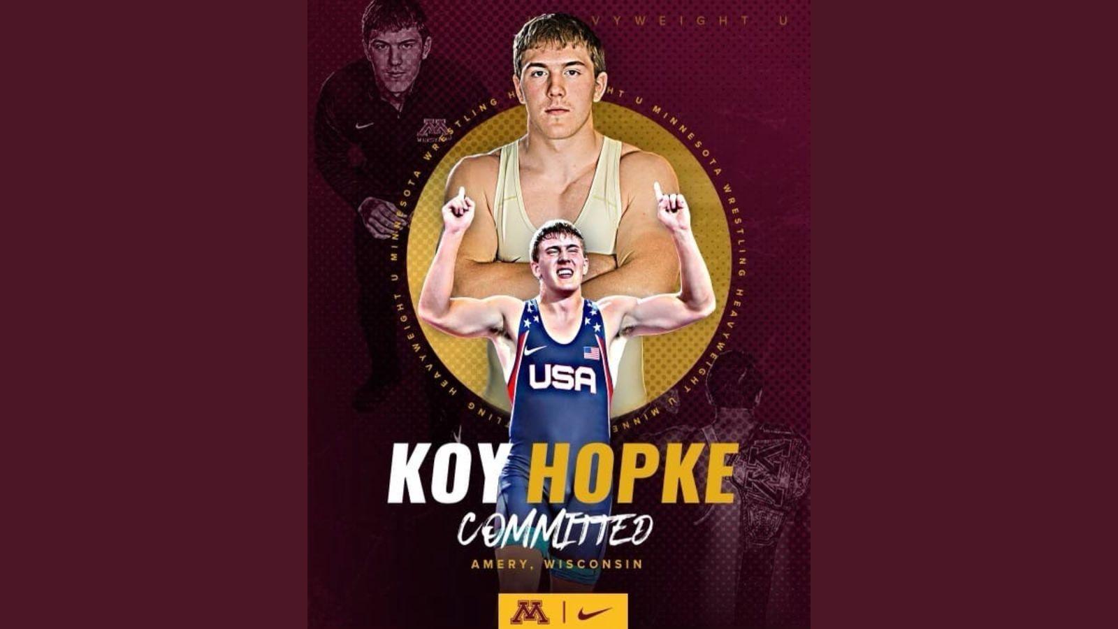 Amery’s Hopke commits to Minnesota for wrestling
