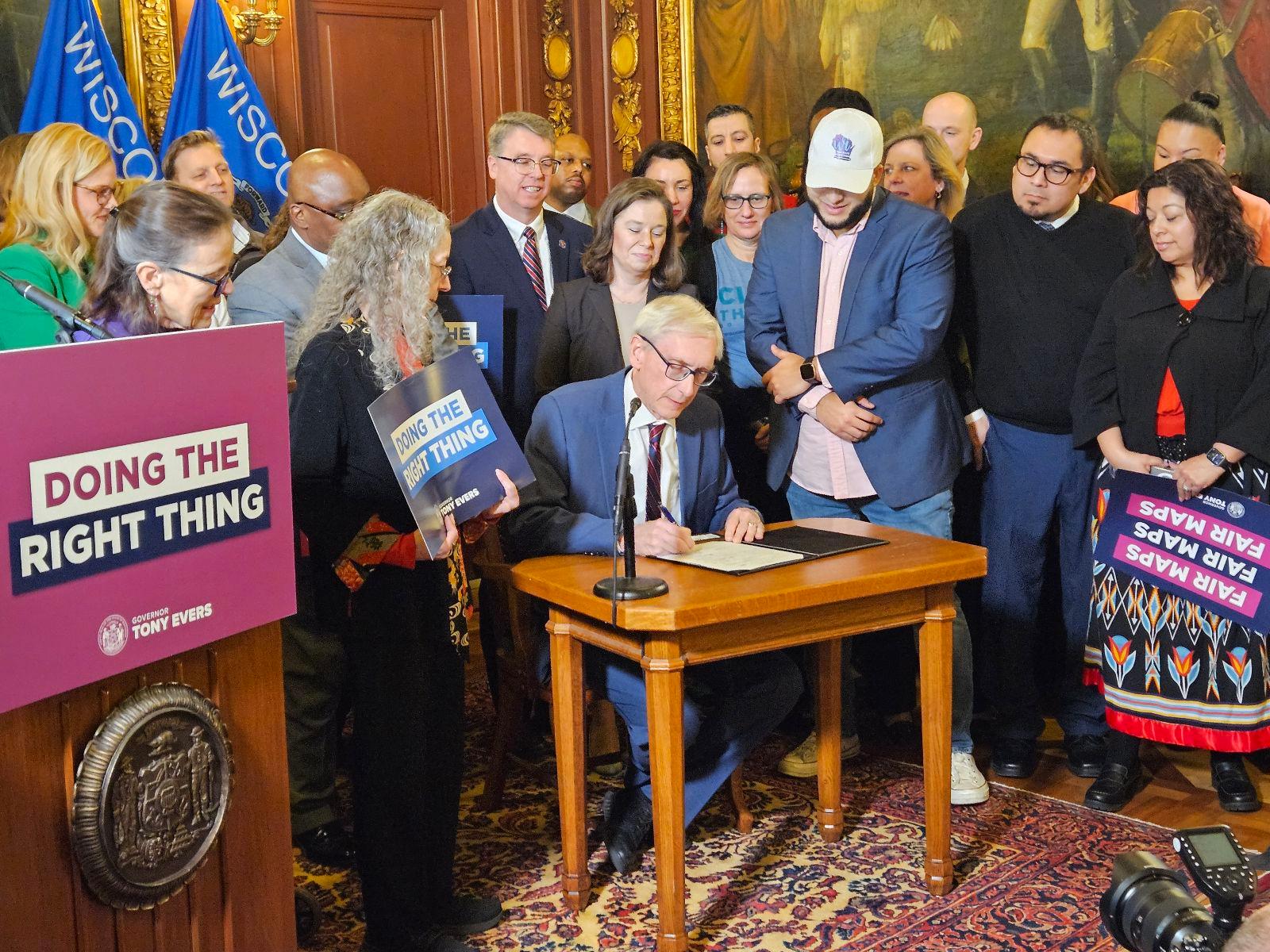 Evers signs legislative redistricting bill into law