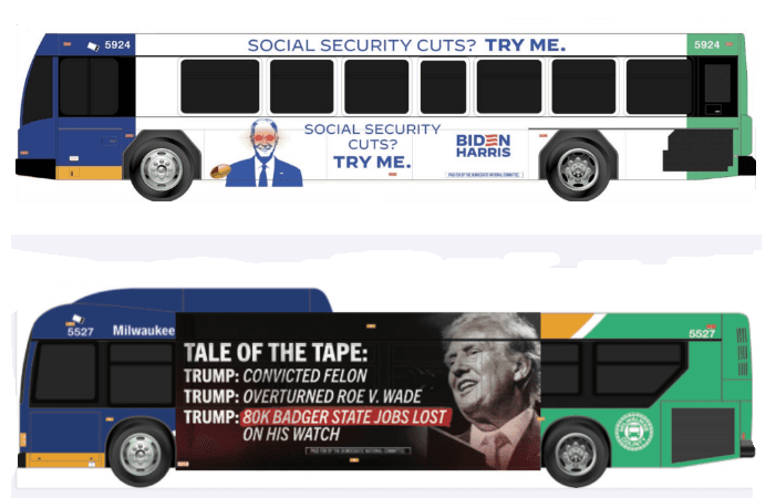 RNC Disrupts Milwaukee Transit, DNC Counters with Meme-Wrapped Buses