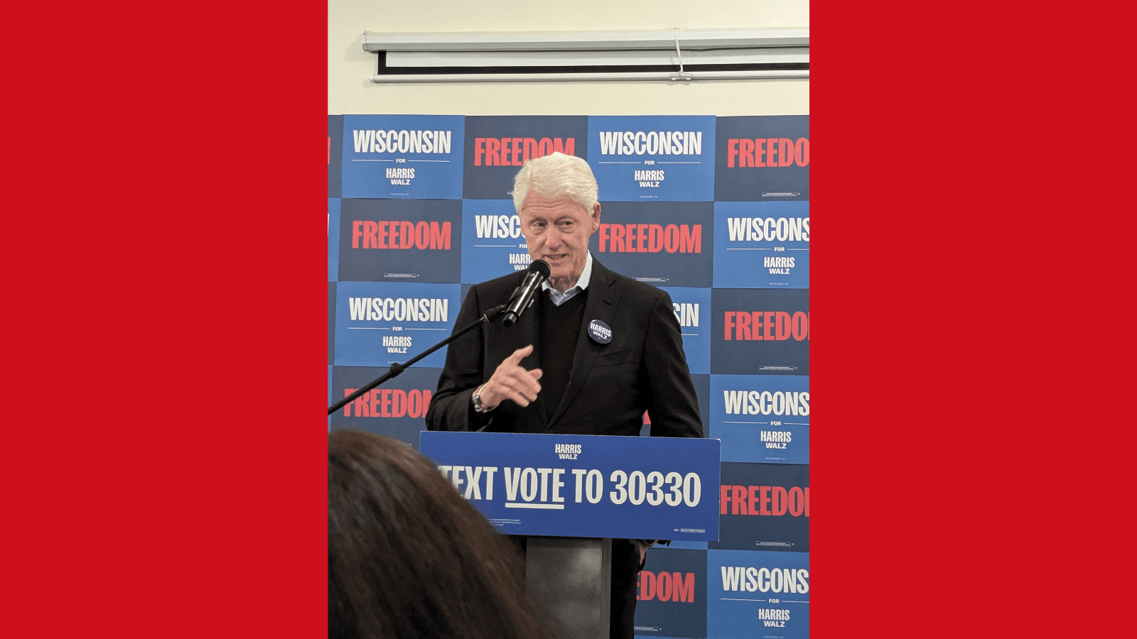 Former President Bill Clinton visits Oshkosh voters