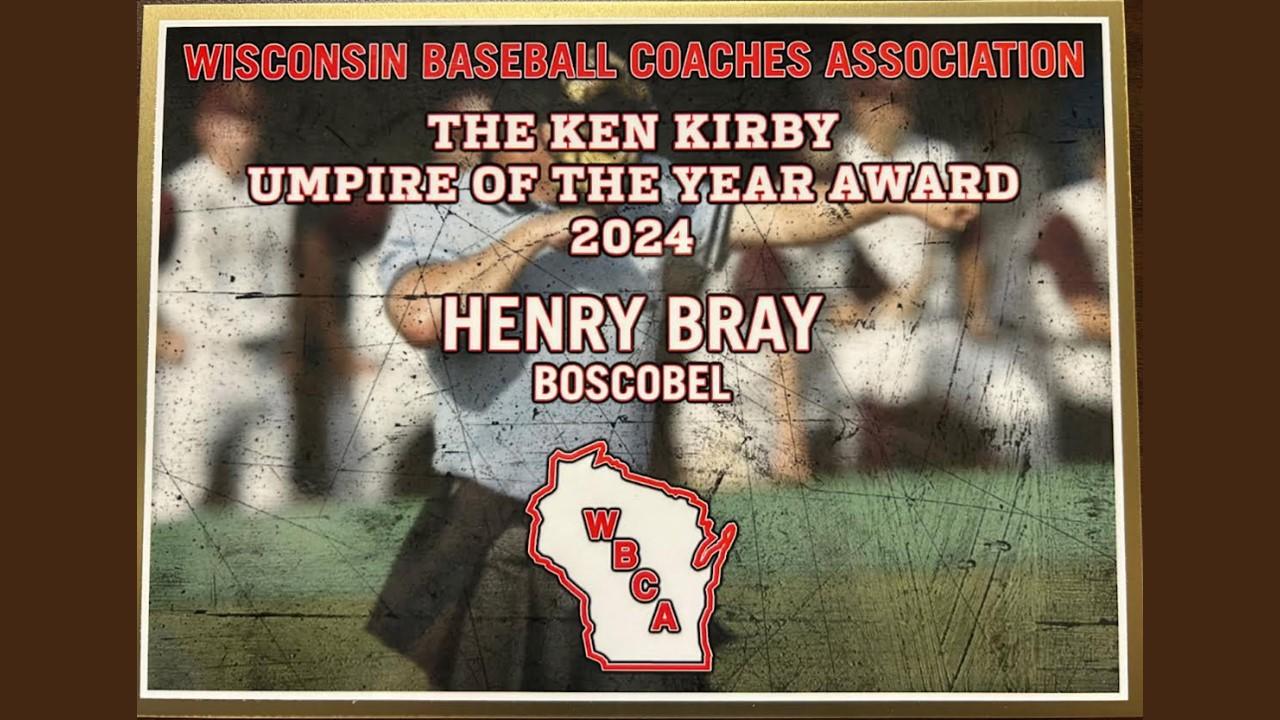 Local umpire Henry Bray named umpire of the year