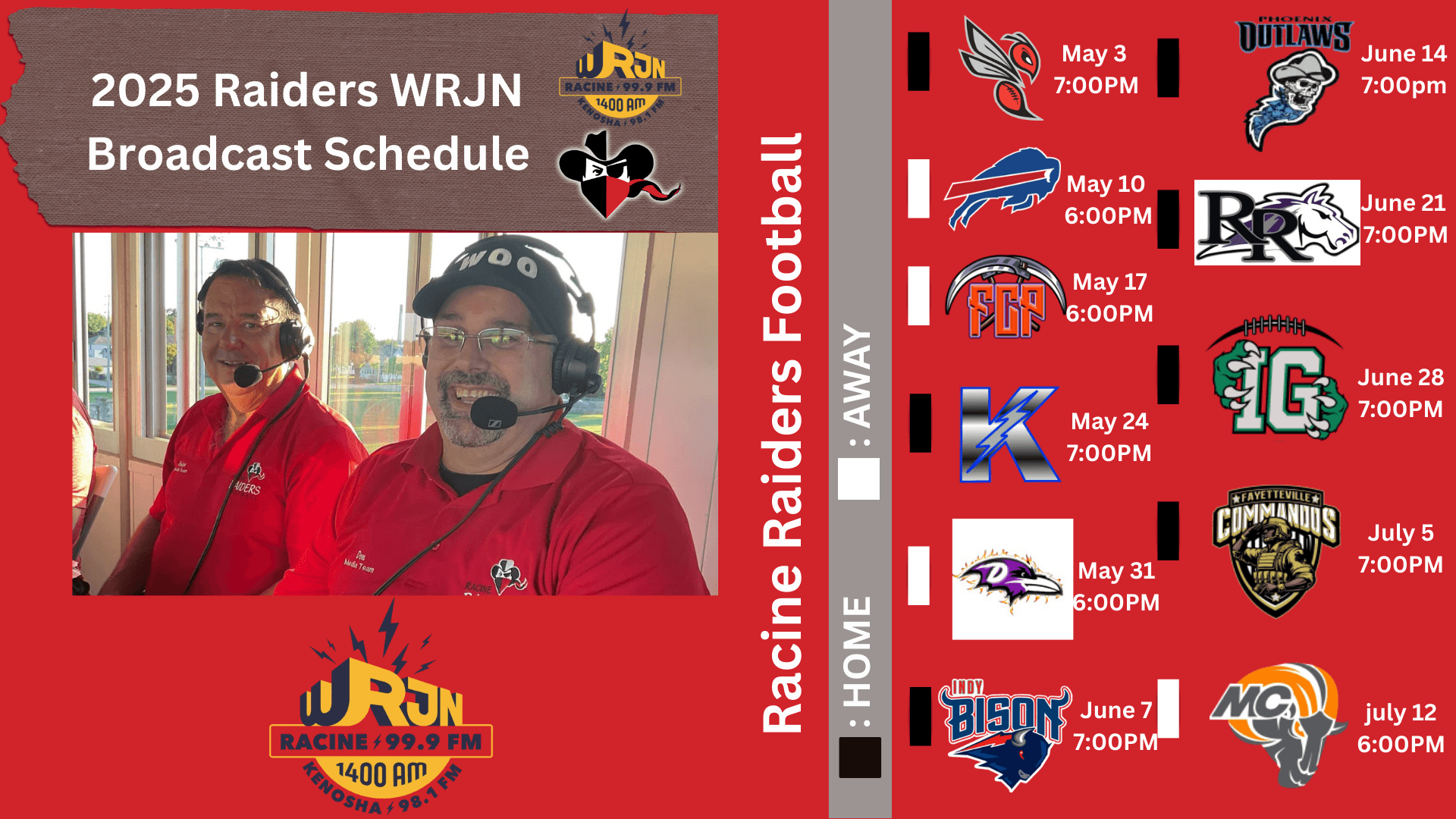 Racine Raiders Countdown to Kickoff