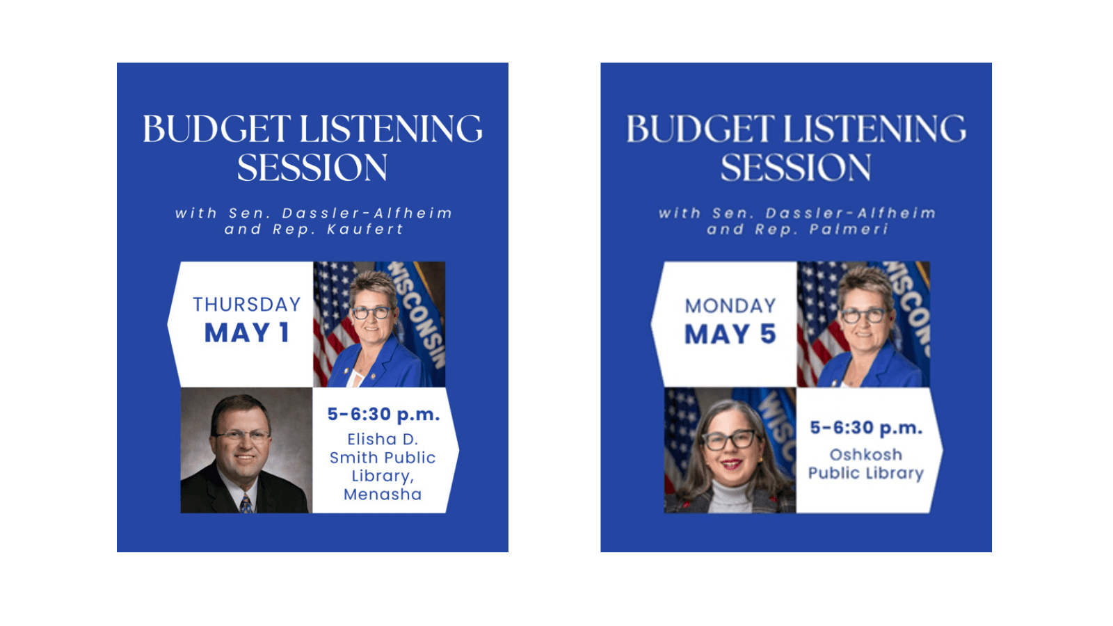 Budget listening sessions scheduled in Menasha and Oshkosh