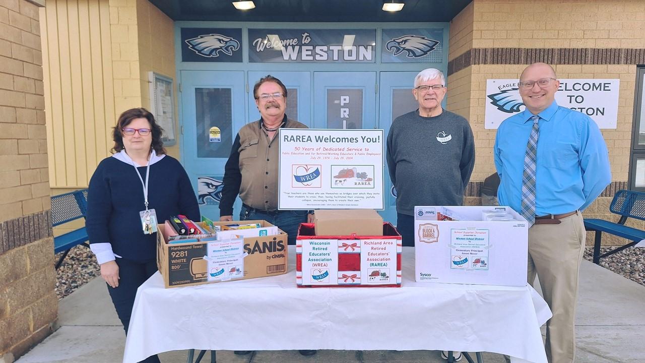 The Richland Area Retired Educators Association distributes school supplies, names new President