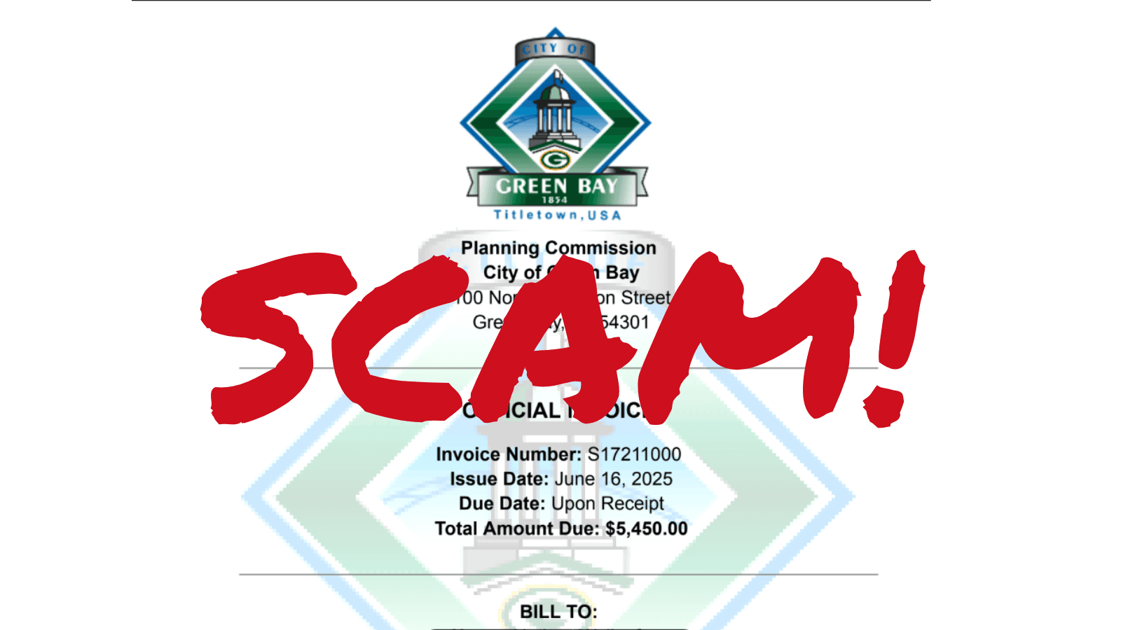 Green Bay Warns of Scam Targeting Permit and Board Applicants