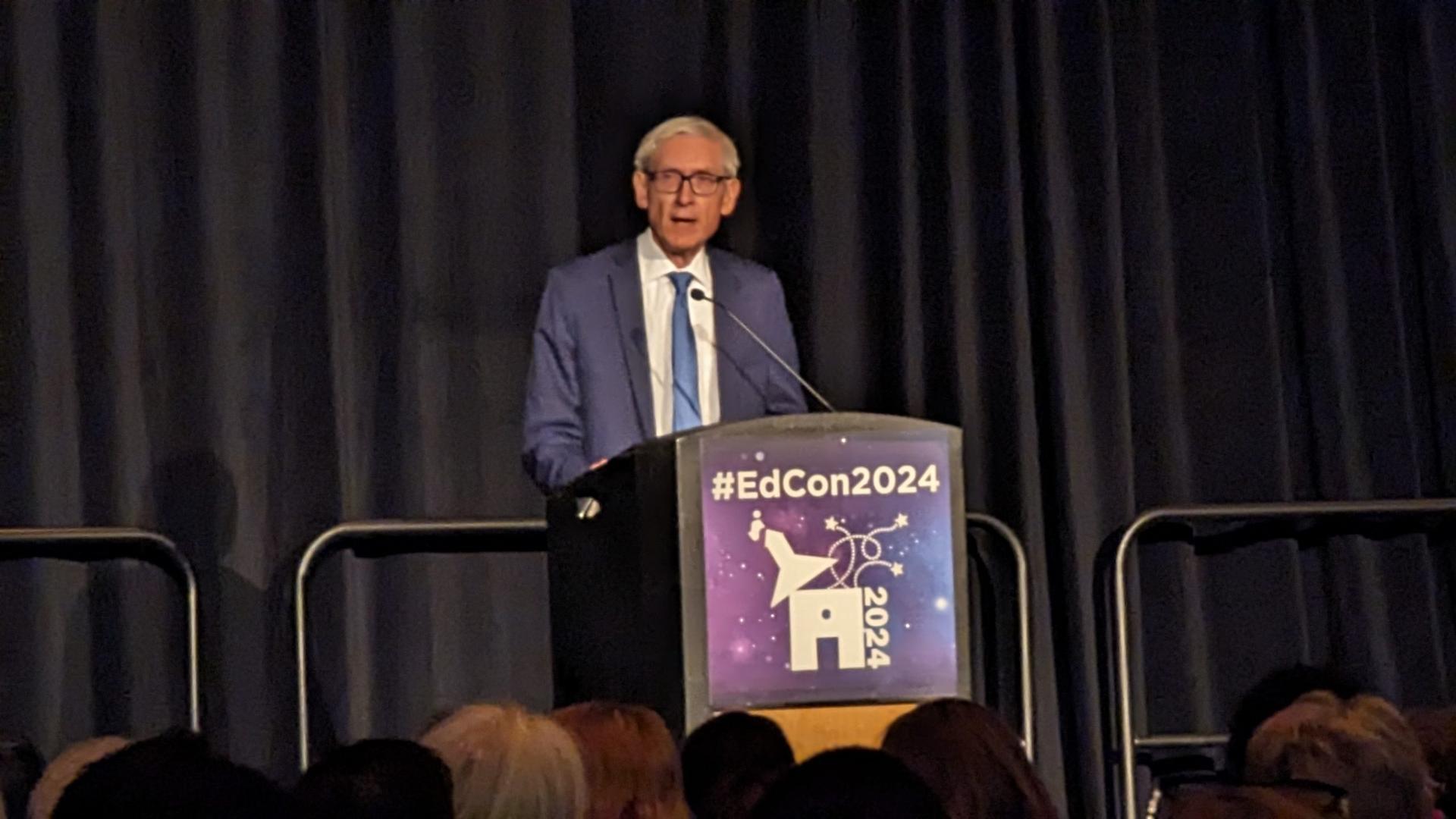 Evers touts gains made in school funding on final day of state education convention